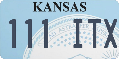 KS license plate 111ITX