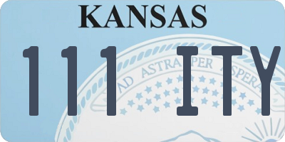 KS license plate 111ITY