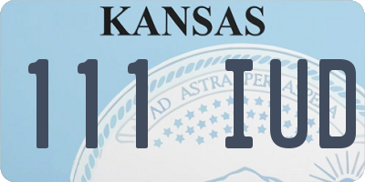 KS license plate 111IUD