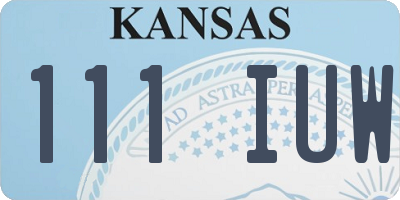 KS license plate 111IUW