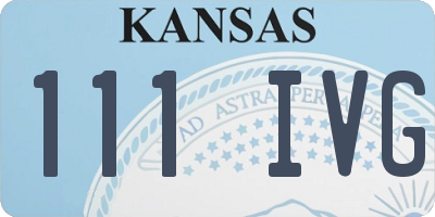 KS license plate 111IVG
