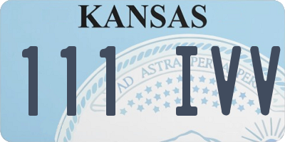 KS license plate 111IVV