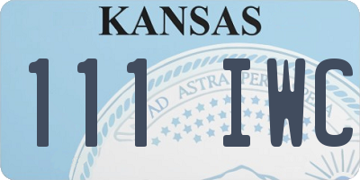 KS license plate 111IWC