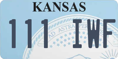 KS license plate 111IWF