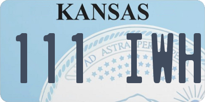 KS license plate 111IWH