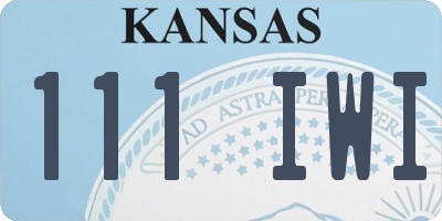 KS license plate 111IWI