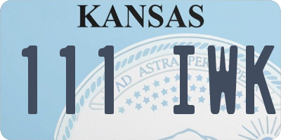 KS license plate 111IWK