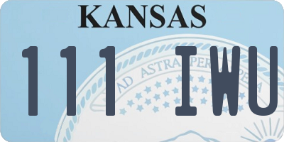 KS license plate 111IWU