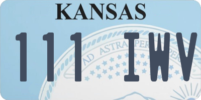 KS license plate 111IWV