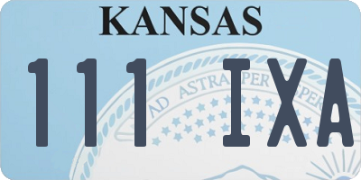 KS license plate 111IXA