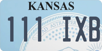 KS license plate 111IXB