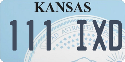 KS license plate 111IXD