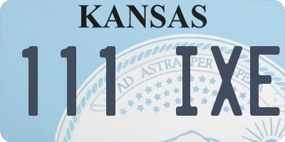KS license plate 111IXE
