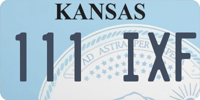 KS license plate 111IXF