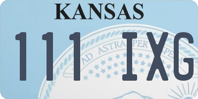 KS license plate 111IXG