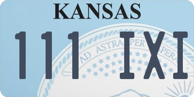 KS license plate 111IXI