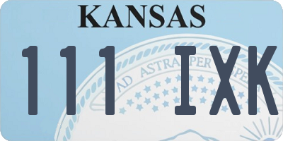 KS license plate 111IXK