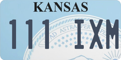 KS license plate 111IXM