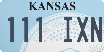 KS license plate 111IXN