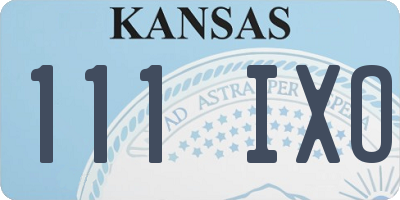 KS license plate 111IXO