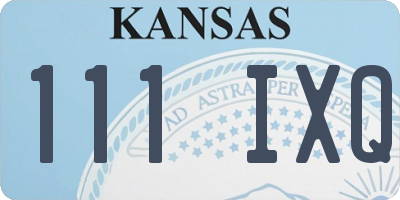 KS license plate 111IXQ