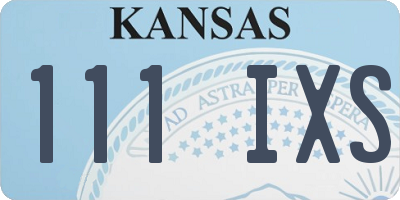 KS license plate 111IXS