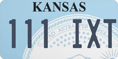 KS license plate 111IXT