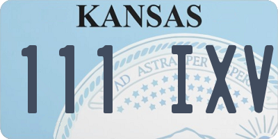 KS license plate 111IXV