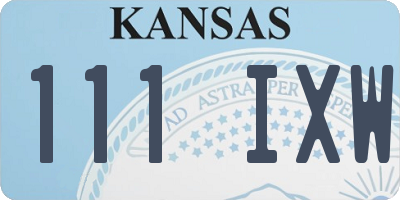 KS license plate 111IXW