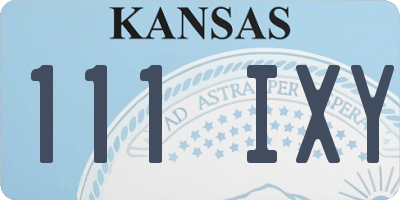KS license plate 111IXY