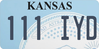 KS license plate 111IYD