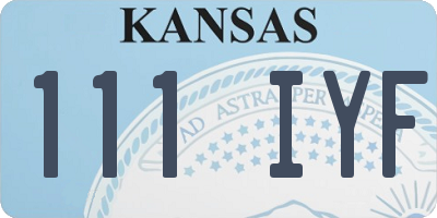 KS license plate 111IYF