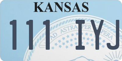 KS license plate 111IYJ