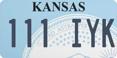 KS license plate 111IYK