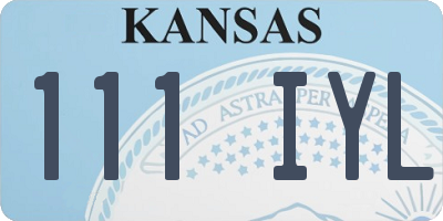 KS license plate 111IYL