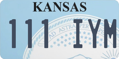 KS license plate 111IYM