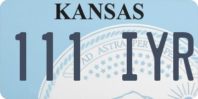 KS license plate 111IYR