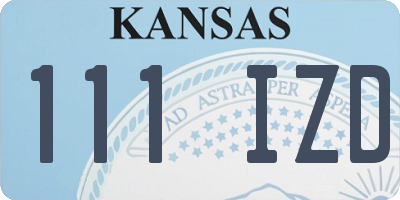 KS license plate 111IZD