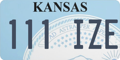KS license plate 111IZE