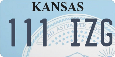 KS license plate 111IZG