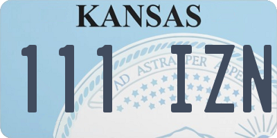 KS license plate 111IZN