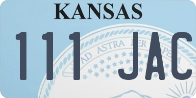 KS license plate 111JAC