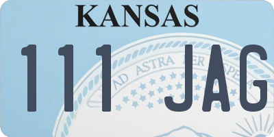 KS license plate 111JAG