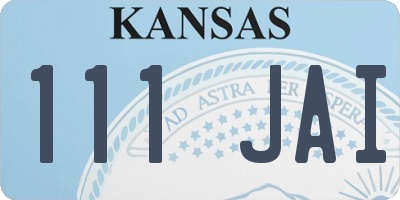 KS license plate 111JAI