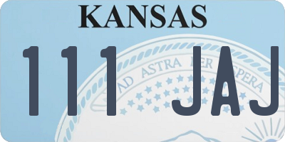 KS license plate 111JAJ