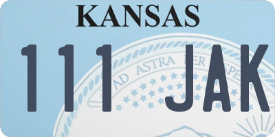 KS license plate 111JAK