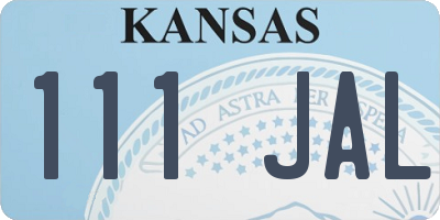 KS license plate 111JAL