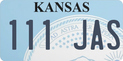 KS license plate 111JAS