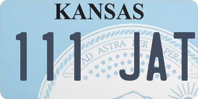 KS license plate 111JAT
