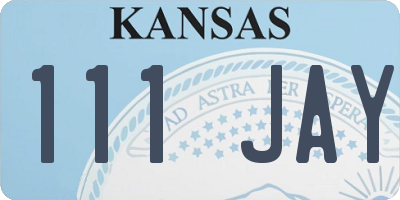 KS license plate 111JAY